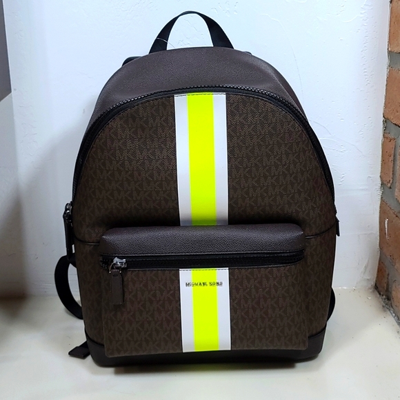MICHAEL KORS Men's Neon Varisty Stripe Backpack - Picture 1 of 7